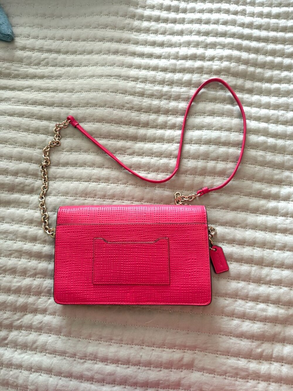 Coach Pink Crossbody Chain Strap Clutch Bag - Picture 2 of 3